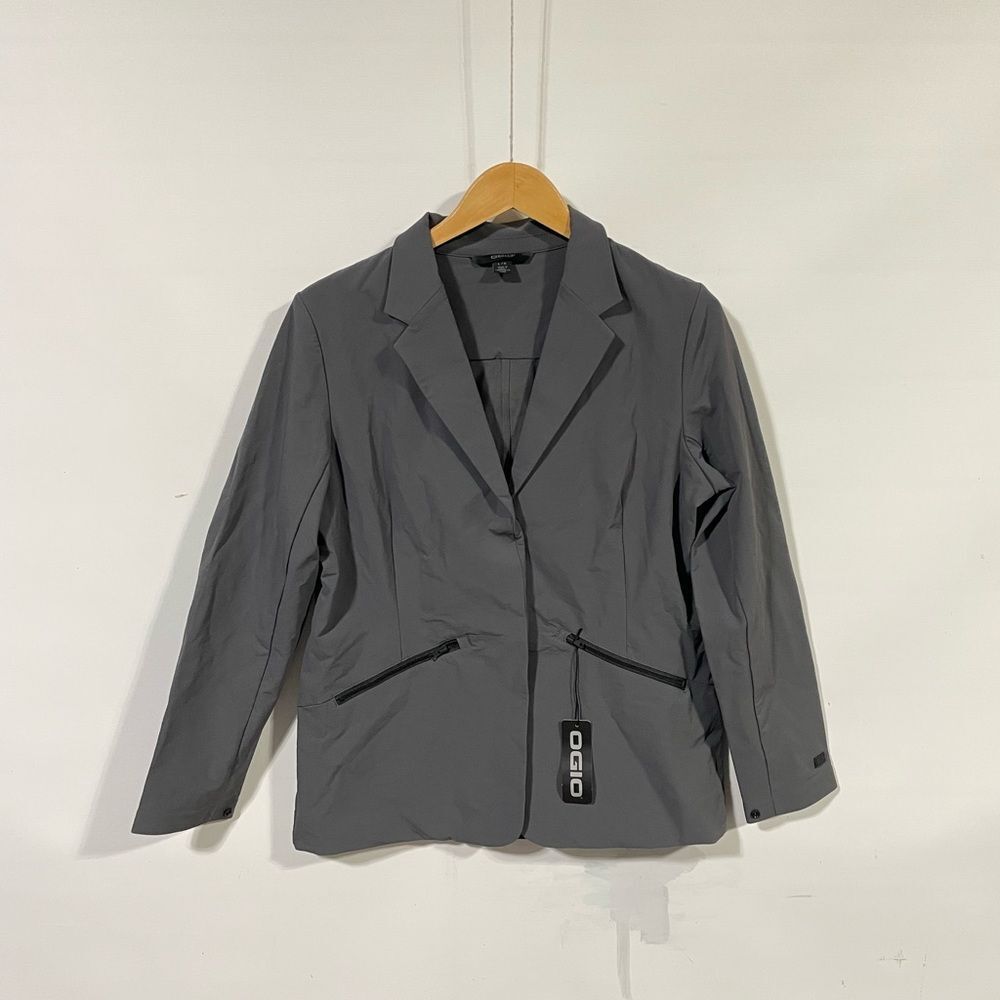 NWT Ogio Women's Gray Athletic Performance Blazer Jacket Size L/G